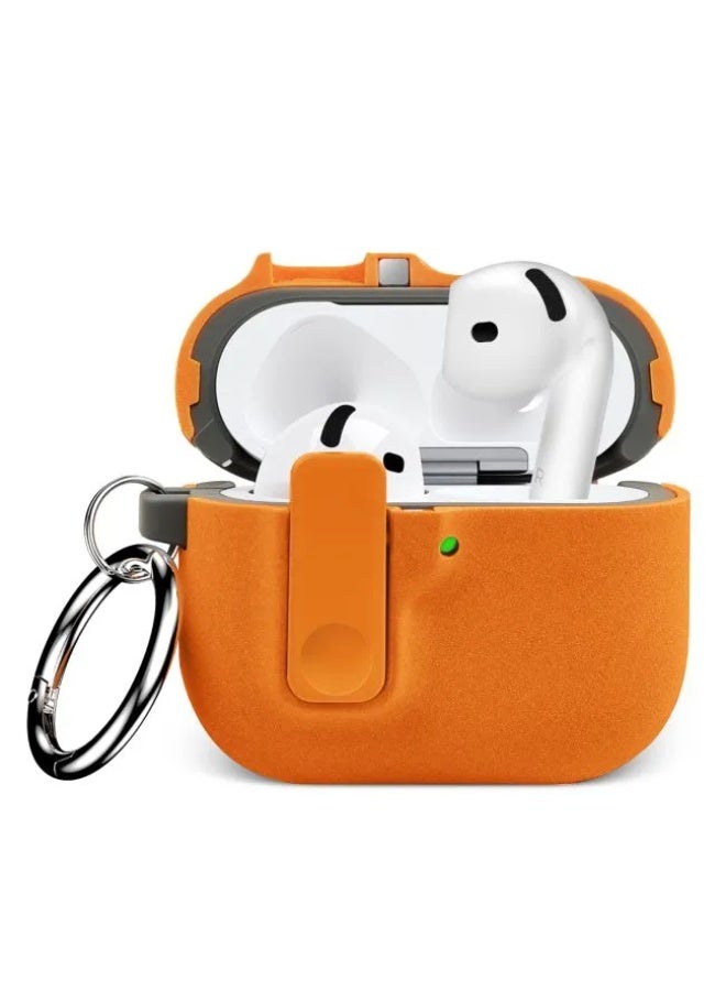 أكاليكس جراب حماية متين وصلب مزود بقفل أمان لسماعات AirPods Pro 2 من الجيل الثاني من Apple - برتقالي - Image 1